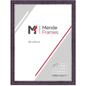 Marco de fotos de madera MendeFrames Serie 810 Shabby-Chic 30x60 cm con vidrio de arte Violeta