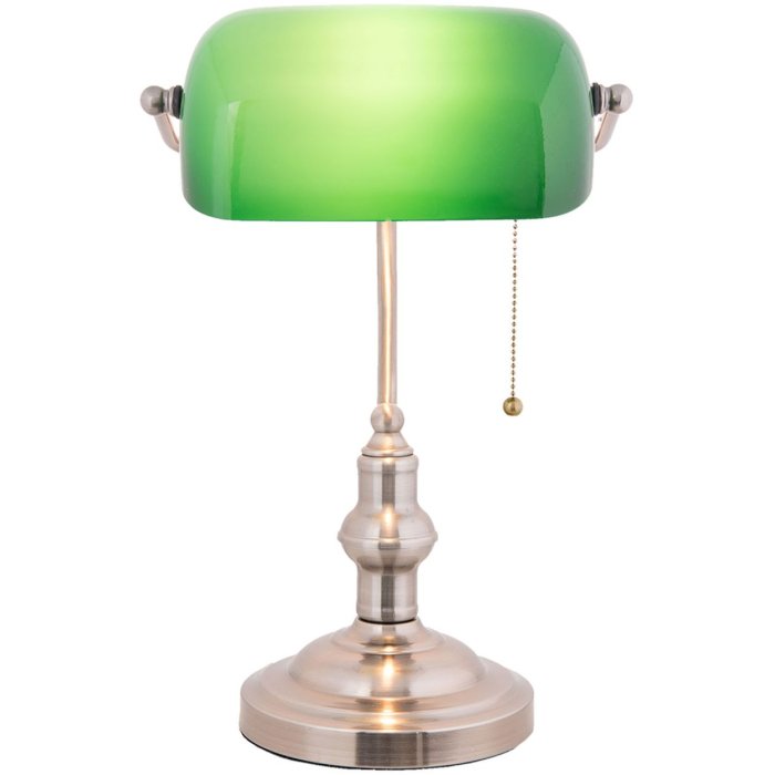 LumiLamp 5LL-5100 Lámpara de escritorio Banker Lámpara 27x17x41 cm Verde Metal Vidrio
