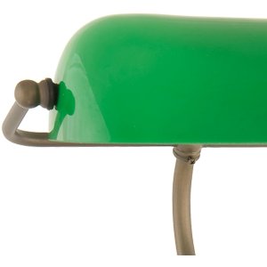 Lámpara de mesa de oficina vidrio verde Ø 27x40 cm