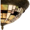 LumiLamp 5LL-5348 Lámpara de techo Tiffany Ø 38x19 cm Vidrio Plástico Marrón Verde