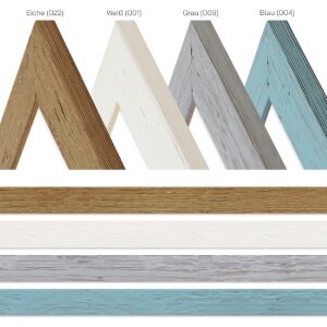 Marco de fotos MendeFrames H750 de madera maciza 21x29,7 cm gris con cristal transparente