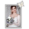 Marco de fotos ZEP Ives plata brillante con decoración de mariposa 10x15 cm