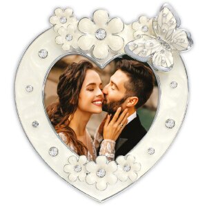 Marco de fotos ZEP Schubert Corazón Metal 8x8 cm con Cristal Transparente Plata