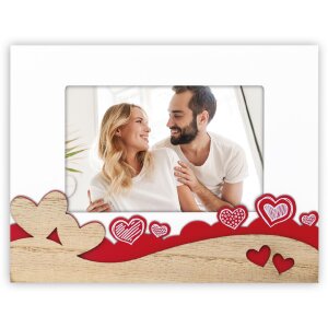 Marco de fotos Giulietta de madera rojo blanco 10x15 cm...