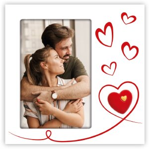 Marco de fotos ZEP Roberta blanco con corazones 10x15 cm...