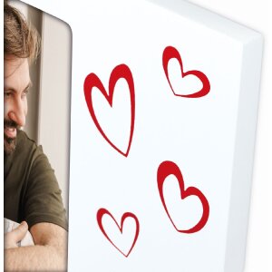 Marco de fotos ZEP Roberta blanco con corazones 10x15 cm formato vertical