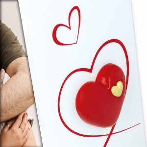 Marco de fotos ZEP Roberta blanco con corazones 10x15 cm formato vertical