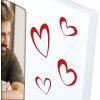 Marco de fotos ZEP Roberta blanco con corazones 10x15 cm formato vertical