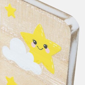 Marco de fotos de madera Teodoro rosa 10x15 cm para bebés con oso de peluche