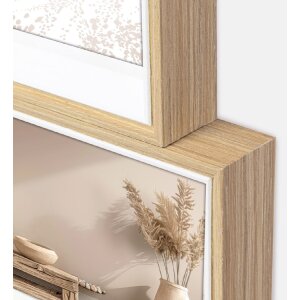 Marco de fotos Tallin de madera natural para 6 imágenes 10x15 cm 46,5x29,5 cm