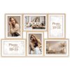 Marco de fotos Tallin de madera natural para 6 imágenes 10x15 cm 46,5x29,5 cm