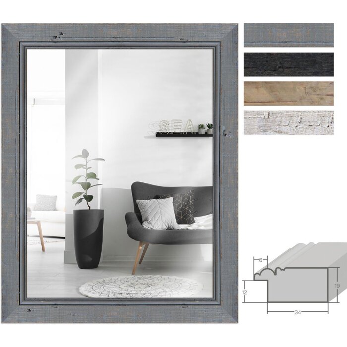 Espejo de pared H660 Shabby-Chic Vintage 4 colores 20x20-70x100 cm