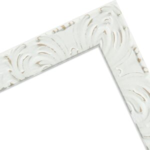 Marco de fotos Barroco H650 28x35 cm blanco con vidrio decorativo