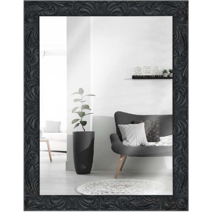 Espejo de pared MendeFrames H650 Barroco 50x65 cm negro