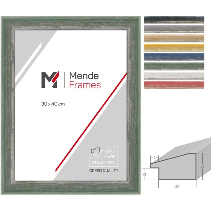 Marco de fotos Shabby-Chic MendeFrames H640 de madera maciza en 7 colores, desde 13x18 hasta 70x100 cm