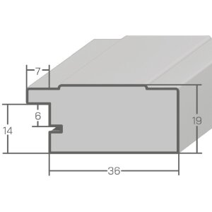 Espejo de pared MendeFrames H630 Shabby-Chic 70x100 cm Blanco