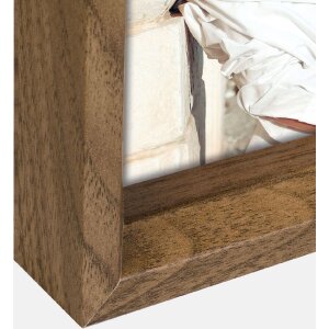 Marco de fotos Bergen marrón 4 tamaños marco de madera con soporte cristal transparente