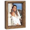 Marco de fotos Bergen marrón 4 tamaños marco de madera con soporte cristal transparente