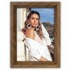 Marco de fotos Bergen marrón 4 tamaños marco de madera con soporte cristal transparente
