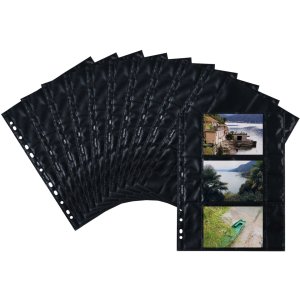 Fundas visibles Fotophan 9x13cm apaisadas negro 10 fundas