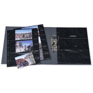 Fundas visibles Fotophan 9x13cm apaisadas negro 10 fundas