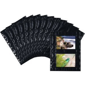 Fundas visibles Fotophan 10x15cm apaisadas negro 10 fundas