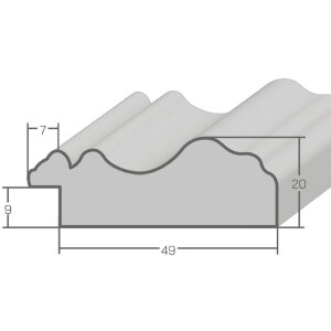 Espejo de pared MendeFrames H550 Blanco antiguo 50x70 cm
