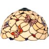 LumiLamp 5LL-770 Pantalla Tiffany Ø 30x20 cm Beige Rosa Cristal Mariposa