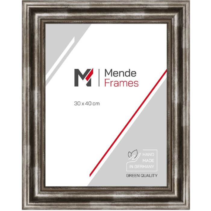 Marco de fotos MendeFrames H550 Antik plata 21x29,7 cm con vidrio museo