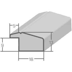 Espejo de pared MendeFrames H490 Moderno blanco 30x40 cm