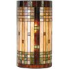 LumiLamp 5LL-9112 Lámpara de pared Tiffany 20x11x36 cm Semicírculo de cristal marrón beige