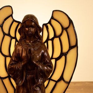 LumiLamp 5LL-9246 Lámpara de mesa Tiffany Angel...