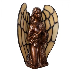 LumiLamp 5LL-9246 Lámpara de mesa Tiffany Angel 16x10x18 cm Vidrio Tiffany Beige