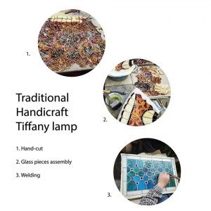 LumiLamp 5LL-9246 Lámpara de mesa Tiffany Angel 16x10x18 cm Vidrio Tiffany Beige
