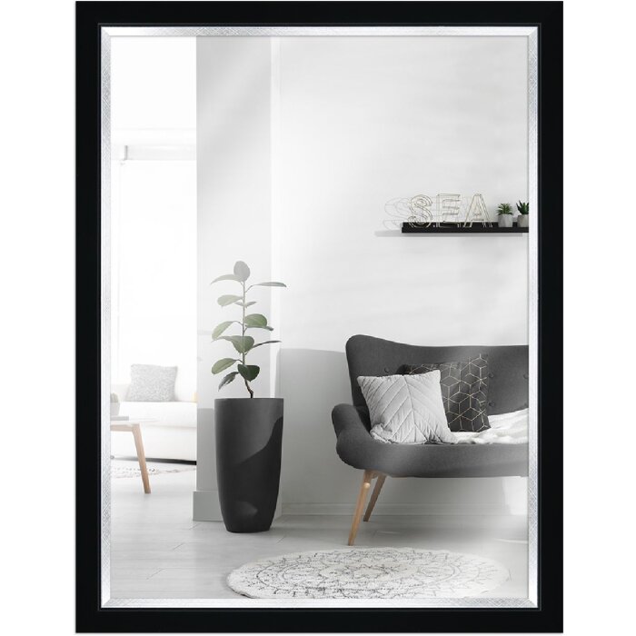 Espejo de pared MendeFrames H490 Moderno negro 20x40 cm