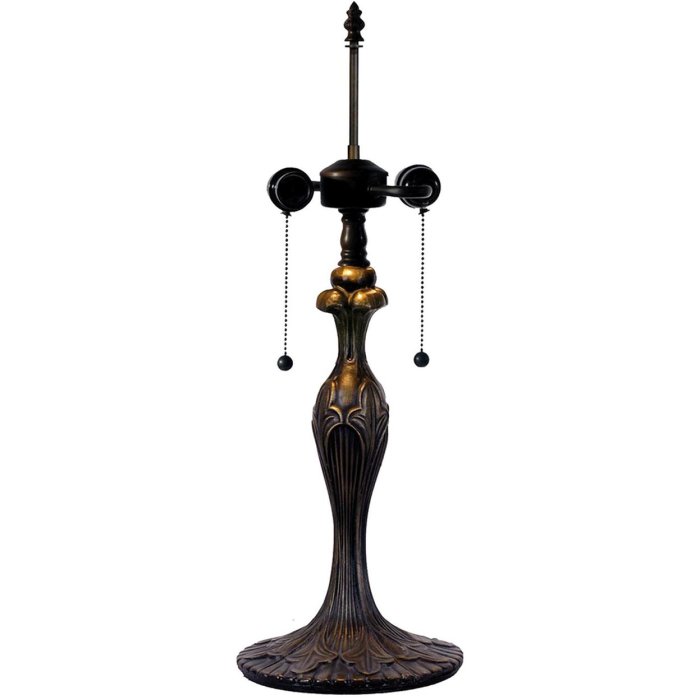 LumiLamp 5LL-9319 Pie de Lámpara Sobremesa Tiffany Ø 17x55 cm Metal Marrón