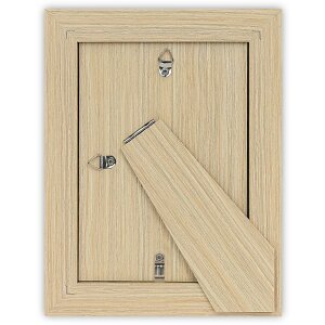 Marco de fotos de madera ZEP ASOS con efecto pasepartíto en gris y natural 10x15-15x20 cm