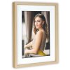 Marco de fotos de madera ZEP ASOS con efecto pasepartíto en gris y natural 10x15-15x20 cm