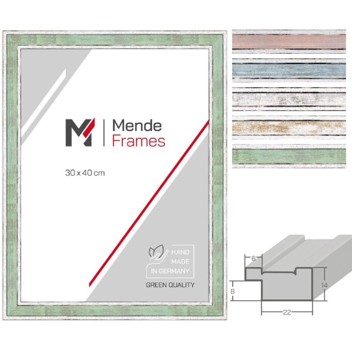 MendeFrames H460 Marco de Fotos Vintage Madera Maciza Pastel 10x10 hasta 50x75 cm