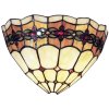 LumiLamp 5LL-9884 Lámpara de Pared Tiffany 30x14x20 cm Triángulo Rosa de Cristal Marrón Beige