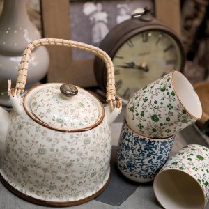 Taza 6CEMU0001 de Clayre & Eef blanco-verde