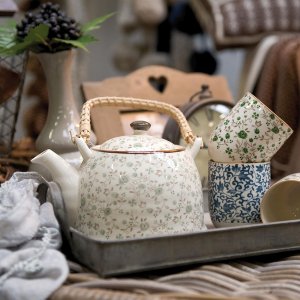 Taza 6CEMU0001 de Clayre & Eef blanco-verde