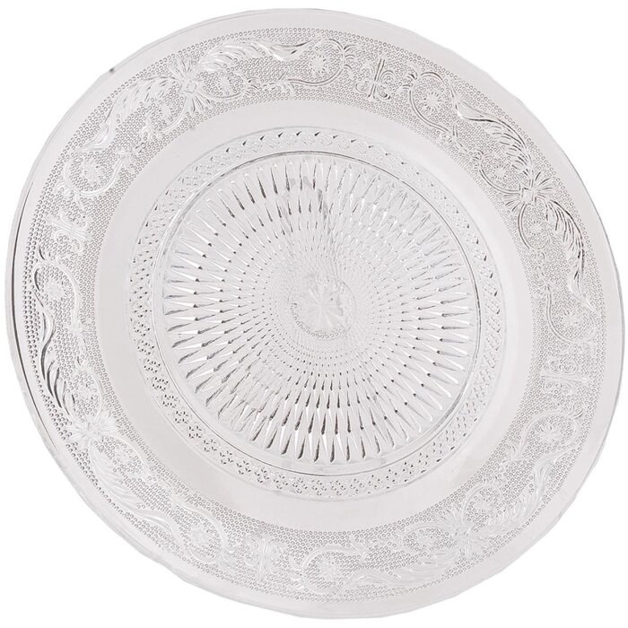 Clayre & Eef 6GL0224 Plato Llano Ø 25 cm Cristal Rotondo