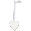 Elegante corazón de madera esmaltado en blanco