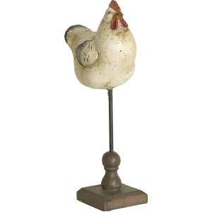 Figura de gallo de pie de aspecto vintage 13,5x8x12,5 cm