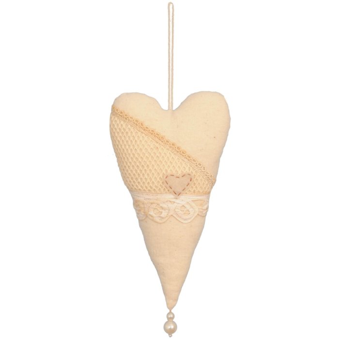 Cojín corazón romántico para colgar de 25 cm