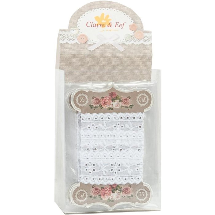 Cinta de encaje blanca 45 cm