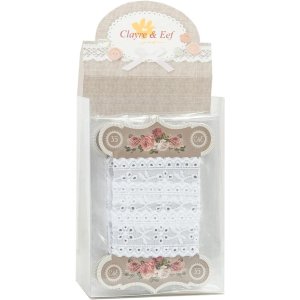 Cinta de encaje blanca 45 cm