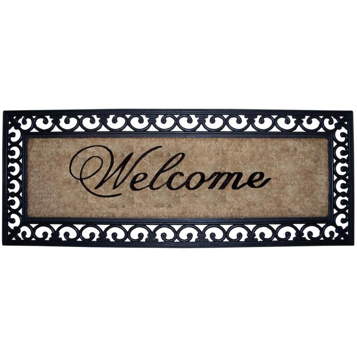 Felpudo Welcome negro 120x45 cm