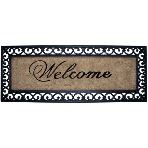 Felpudo Welcome negro 120x45 cm